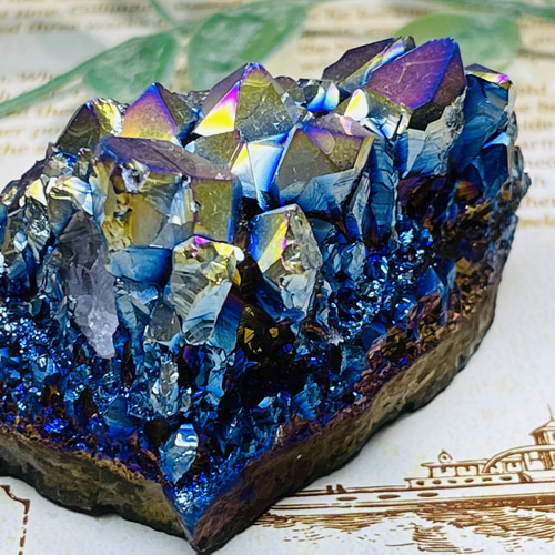 七色の夢໒꒱✨　オーラ　紫水晶　ラフストーン　原石　クラスター 七色の夢໒꒱✨ オーラ アメジスト 紫水晶 ラフストーン 原石