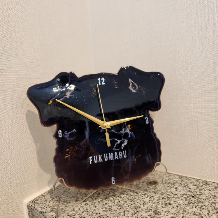 シュナ時計 犬 レジン 壁掛け時計