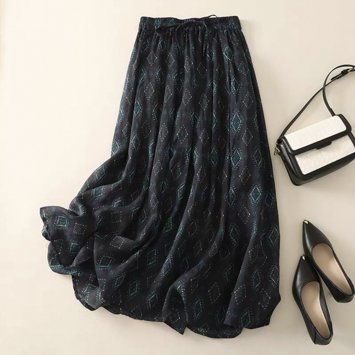 夏スカート 大人カジュアルスカート ロングスカート レディース 綿麻 春夏秋 ﻿