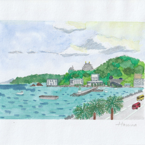 熱海の海 絵画 haruna.illustration 通販 19341284｜Creema