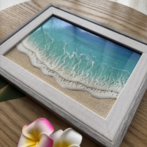 海を身近に感じる レジン オーシャンアート 2L判フォトフレームサイズ
