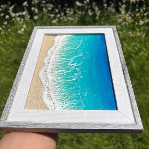 海を身近に感じる レジン オーシャンアート 2L判フォトフレームサイズ