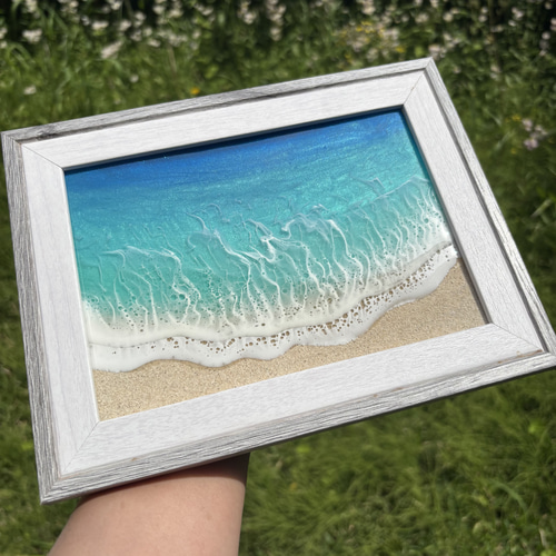 海を身近に感じる レジン オーシャンアート 2L判フォトフレームサイズ