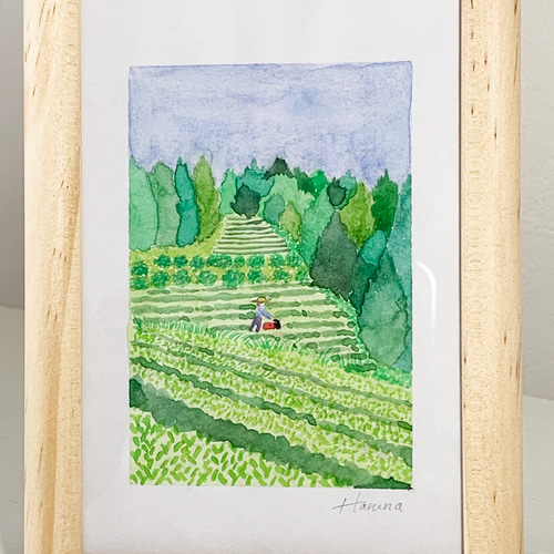 絵画　茶室用 茶畑 絵画 haruna.illustration 通販 19341343｜Creema(クリーマ