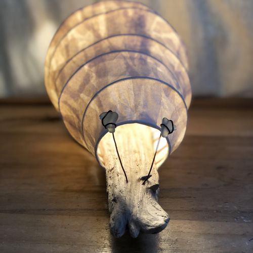 LUMA 流木と和紙とビーチグラスの照明（かたつむり） スタンドライト