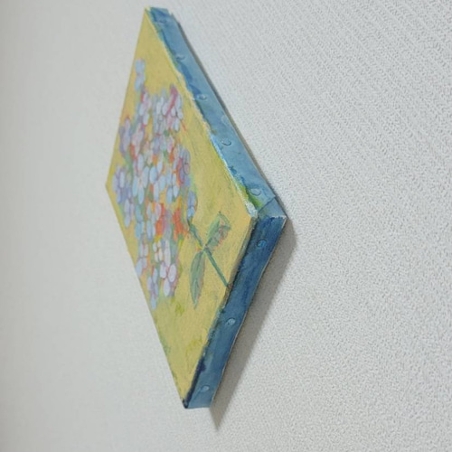 原画 絵画 『あじさい』【豆絵】油絵 キャンバスサイズSM 気軽に