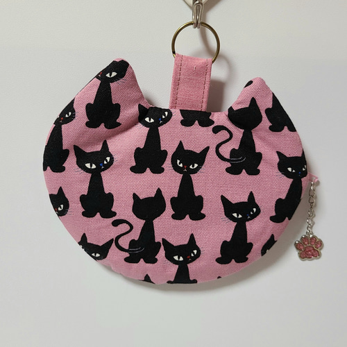 □受注製作□ハンドメイド 猫型ファスナーポーチ コスメカードケース