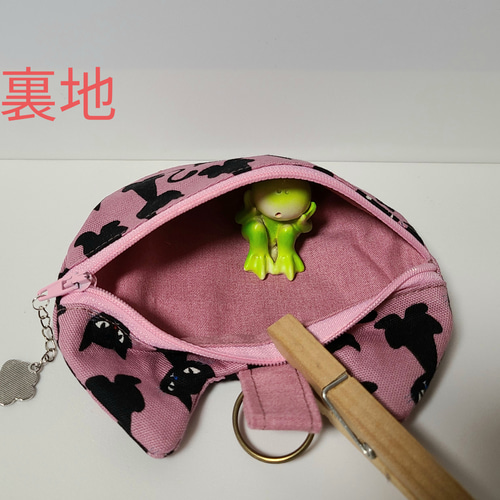 □受注製作□ハンドメイド 猫型ファスナーポーチ コスメカードケース