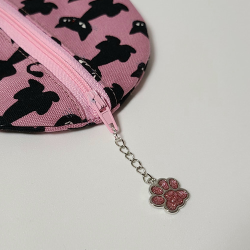 □受注製作□ハンドメイド 猫型ファスナーポーチ コスメカードケース