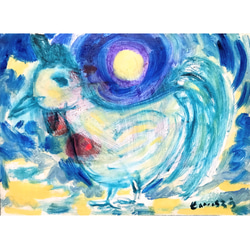 GalloIlluminatoDallaLuna】F4 絵画 油絵 油彩 キャンバス 絵本