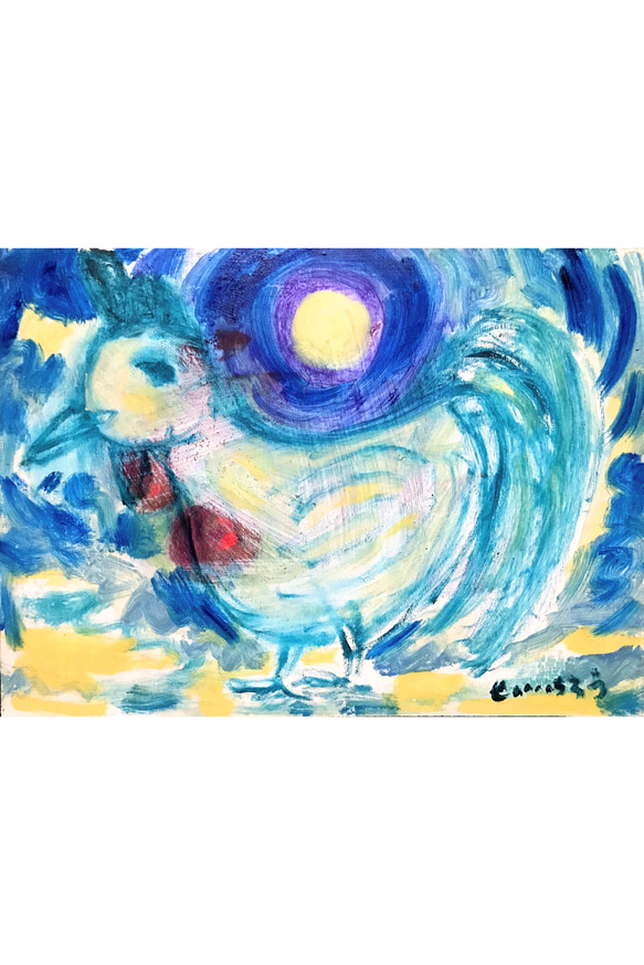 GalloIlluminatoDallaLuna】F4 絵画 油絵 油彩 キャンバス 絵本