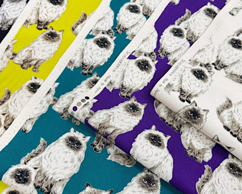 もふもふヒマラヤン柄【オーダー生地見本】 着物 ようか＠オーダ製作