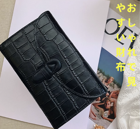牛革の中財布女性2025年新型シンプルクロコダイル柄本革クリップ三つ折り財布
