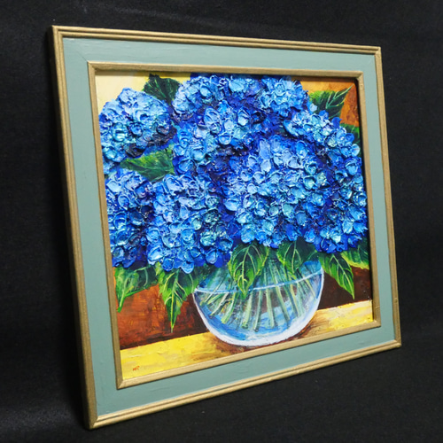 油絵 油彩 油彩画 絵 絵画【雨と紫陽花】 油絵 油彩 油彩画 絵 絵画【雨と紫陽花】 絵画 HR 通販