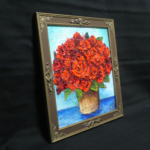油絵 油彩 油彩画 絵 絵画 【赤い薔薇】 油絵 油彩 油彩画 絵 絵画【赤い薔薇】 | HIROSHI1990