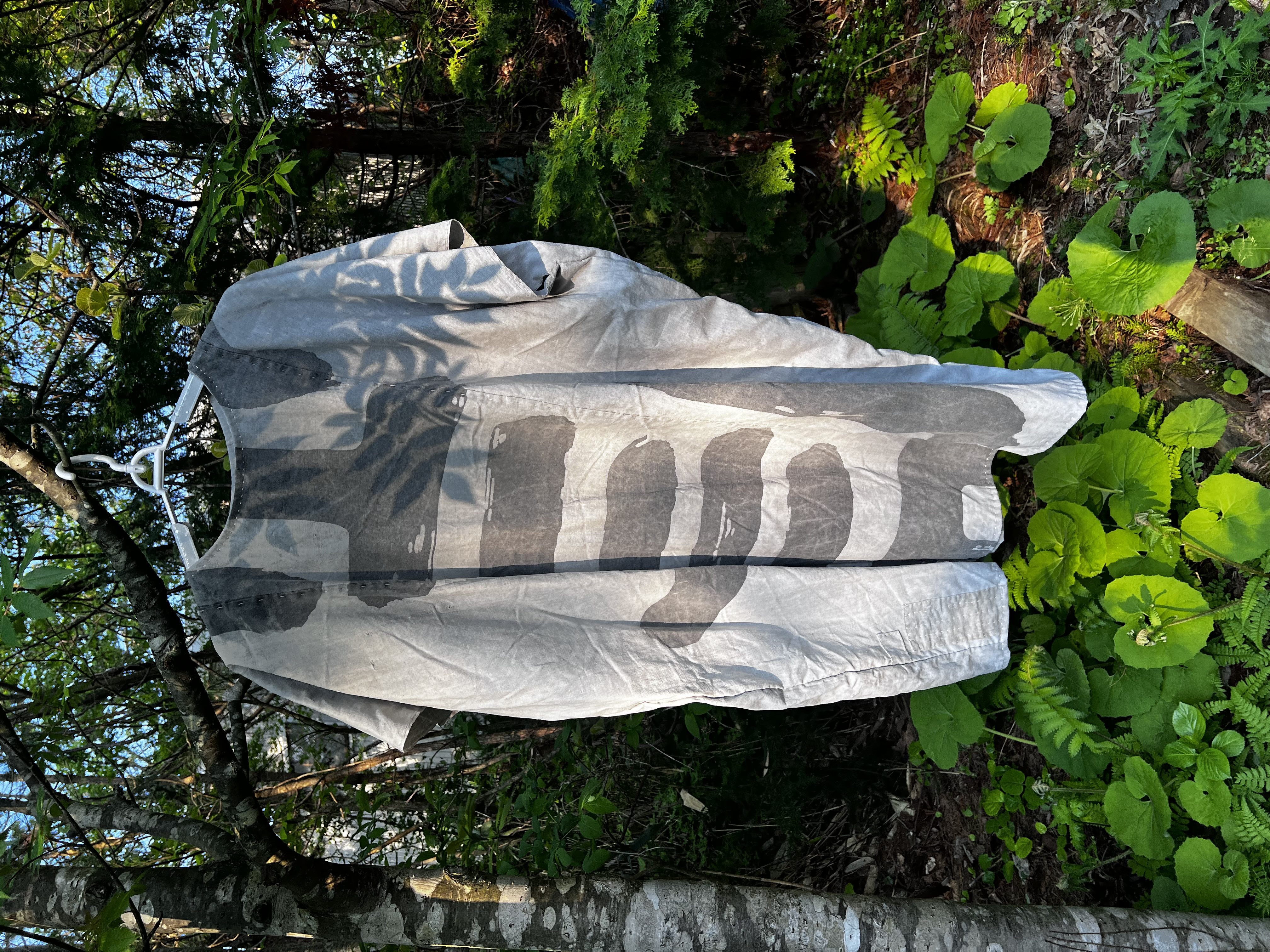 古布 時代布 奉納旗 リメイク たっぷり ゆったり ワンピース 前後着用 ロングワンピース 手縫い