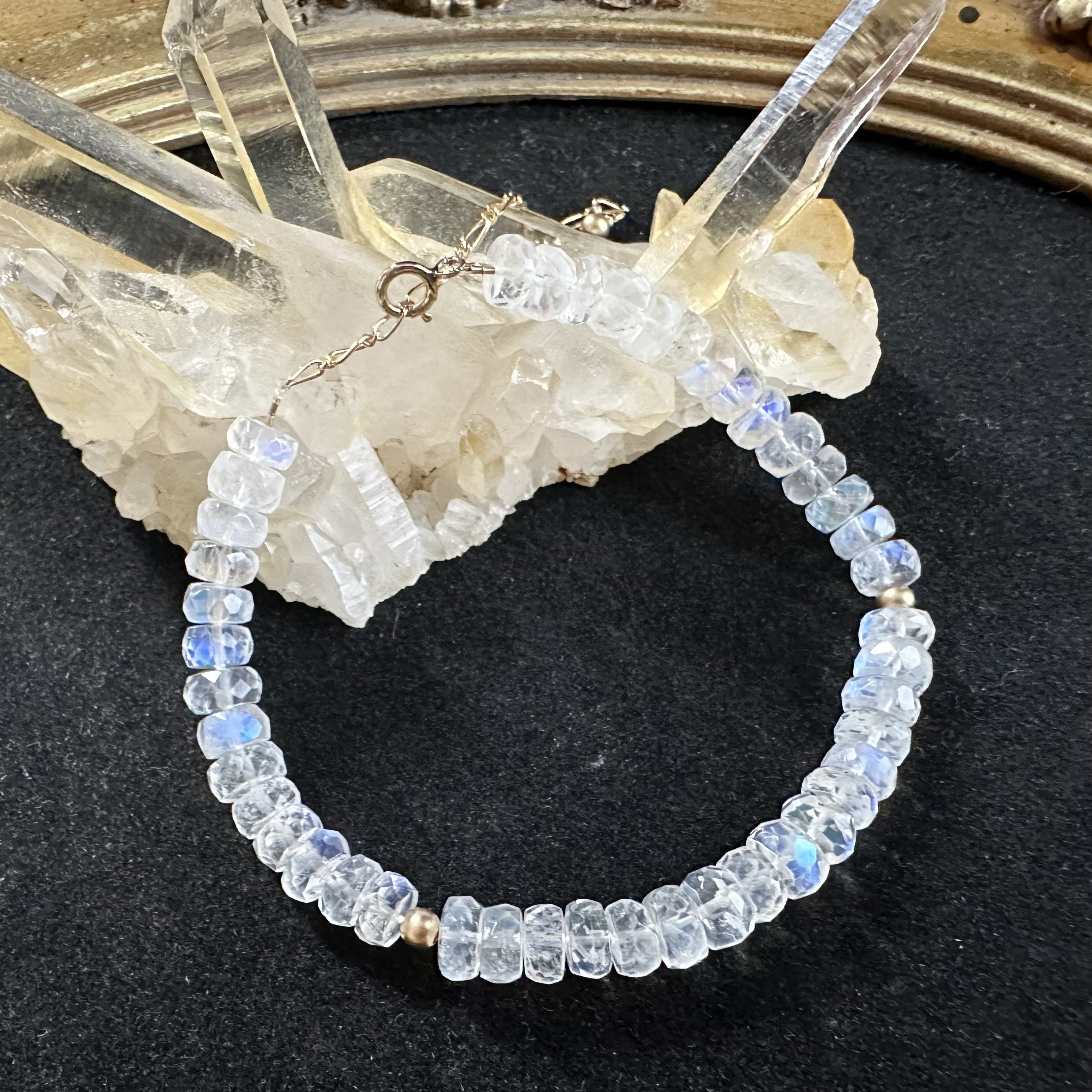 【 即納可能 】高品質 ムーンストーン ブレスレット14KGF