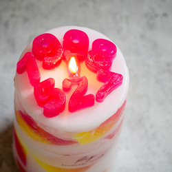 tropical fruits geometry candle バースデー・記念日キャンドル/日付オーダー出来ます 4枚目の画像
