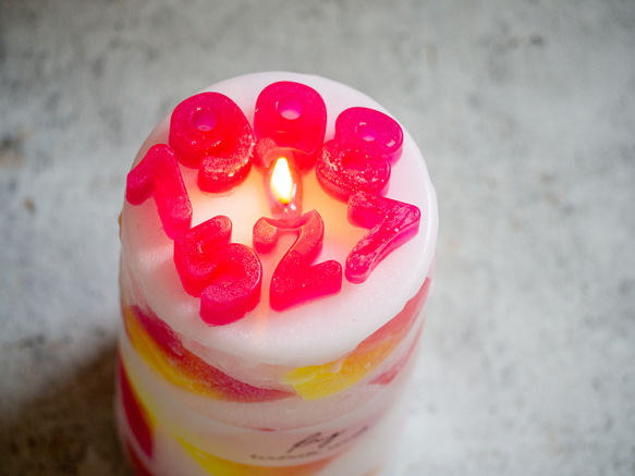 tropical fruits geometry candle バースデー・記念日キャンドル/日付オーダー出来ます 4枚目の画像