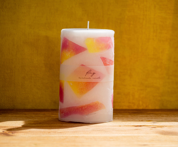tropical fruits geometry candle バースデー・記念日キャンドル/日付オーダー出来ます 2枚目の画像
