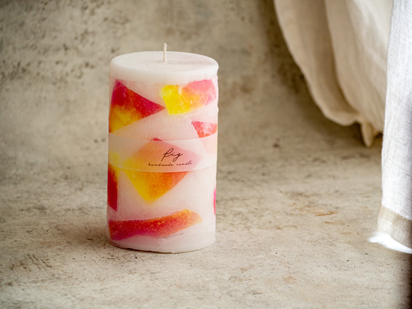 tropical fruits geometry candle バースデー・記念日キャンドル/日付オーダー出来ます 5枚目の画像