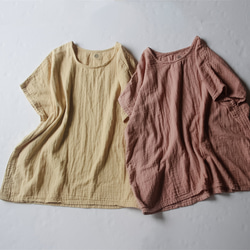 【夏の福袋】花日和カラー2枚セット square tops 香涼  草木染め 3枚目の画像