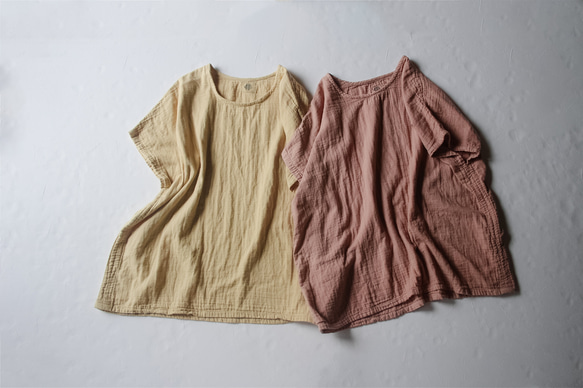 【夏の福袋】花日和カラー2枚セット square tops 香涼  草木染め 3枚目の画像