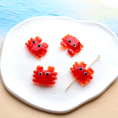 ガラスカニカンチューリップチャーム　① チャーム チューリップ 2カン レッド/G – 貴和製作所オンラインストア