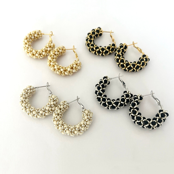 エレガント×クラシカル　フープピアス(アレルギー対応サージカルステンレス製) 2枚目の画像