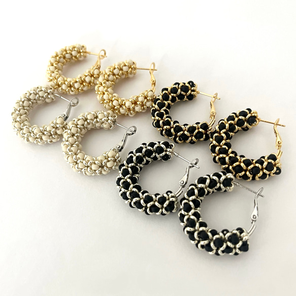 エレガント×クラシカル　フープピアス(アレルギー対応サージカルステンレス製) 3枚目の画像