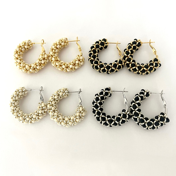 エレガント×クラシカル　フープピアス(アレルギー対応サージカルステンレス製) 1枚目の画像