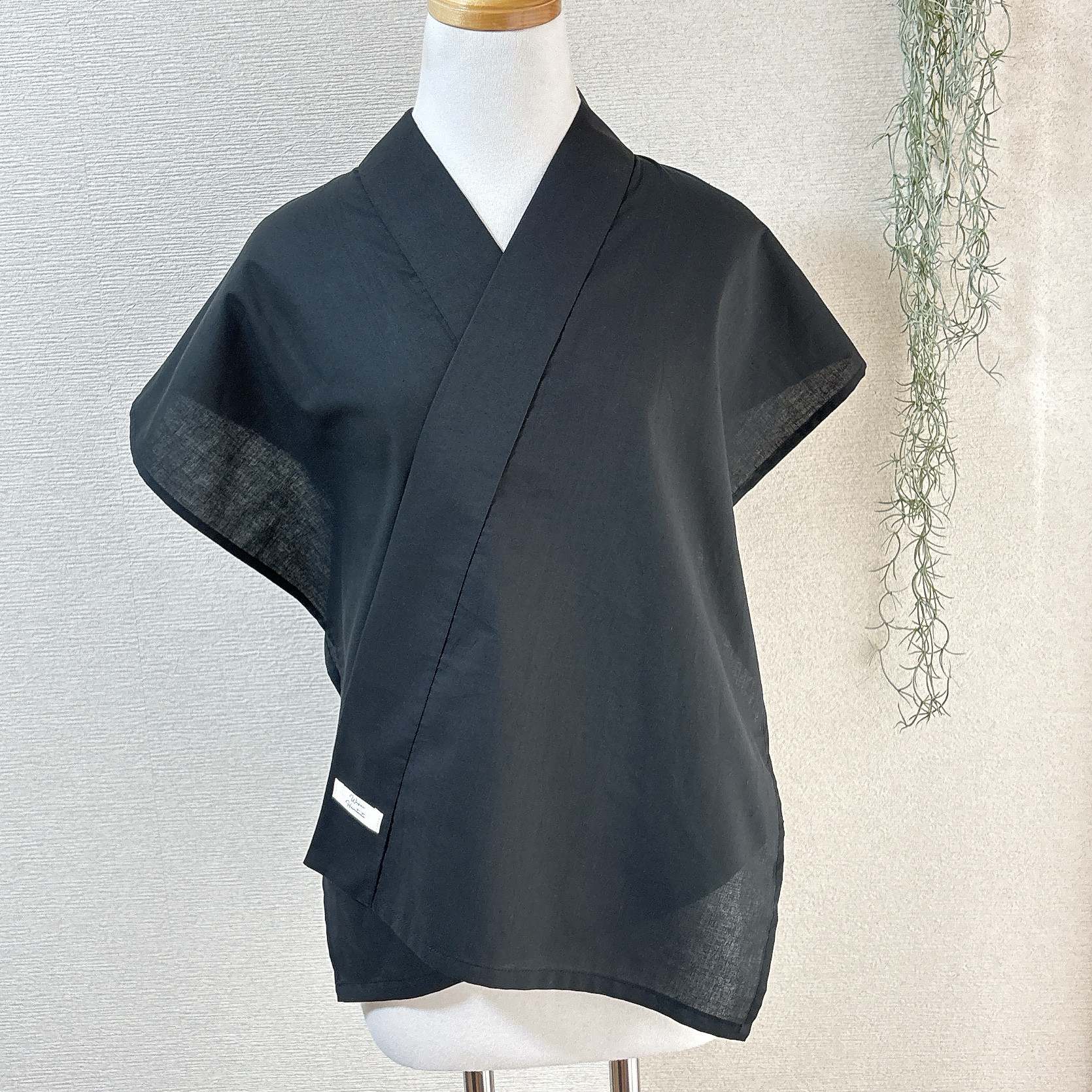 ノースリーブ衿付き半襦袢　ブラック