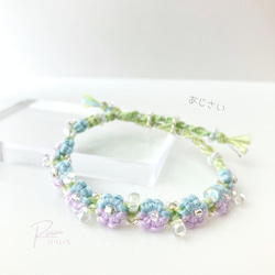 受注製作】ピンクパープルの紫陽花＊大粒の葉っぱ＊花かんむり