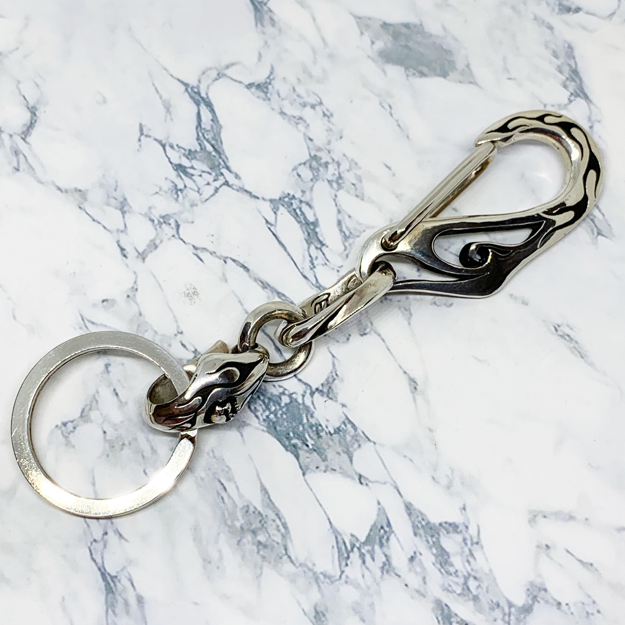 《talon twist mini》シルバーキーホルダー｜silver925・スカル・フレア・爪モチーフ・フック式