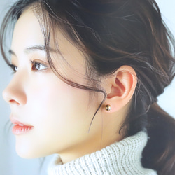 ☆新作☆美しく魅せる「黄金サイズ」8mm つけっぱなしOK 錆びないステンレス【gold & silver】ピアス 9枚目の画像