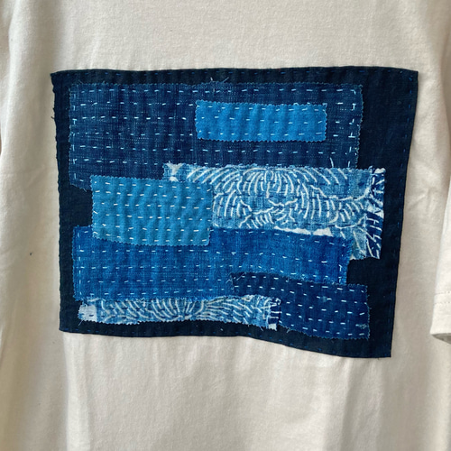 897 襤褸 tシャツ 古布 リメイク 藍染 藍染め パッチワーク