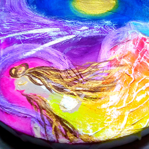 風水絵画＊神々の舞う奇跡の空〜龍と天女〜吉祥天 月 陰陽如意宝珠