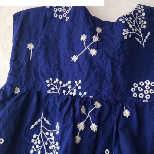 1着・即納】着丈55cm×後ろの仕様：リボン小_コットンリネン＊刺繍