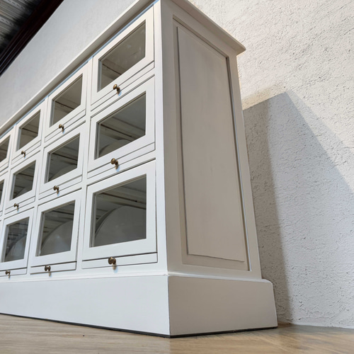 アンティーク調 シューズラック ショーケース カウンター 引出し12杯