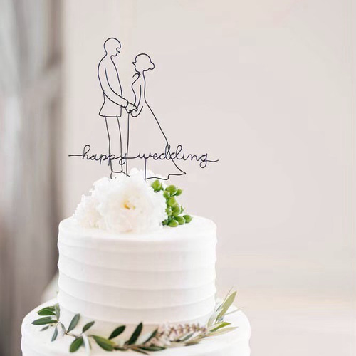 ウェディングケーキトッパー 結婚式 シンプル ワイヤークラフト