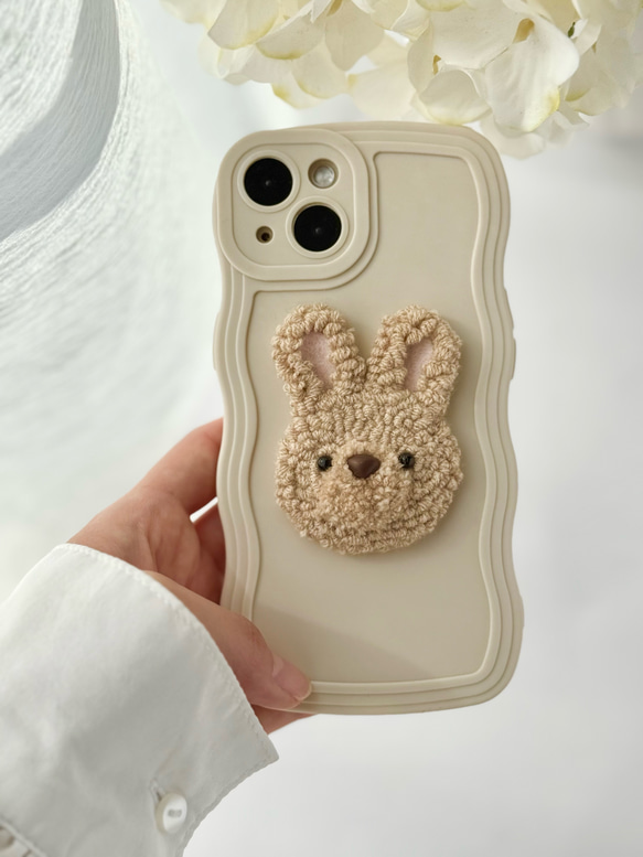 選べるうさぎのスマホグリップ＊ウェーブケース 3枚目の画像
