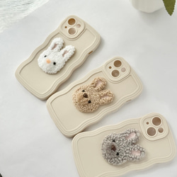 選べるうさぎのスマホグリップ＊ウェーブケース 2枚目の画像