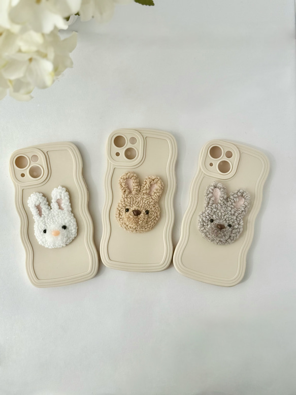選べるうさぎのスマホグリップ＊ウェーブケース 6枚目の画像