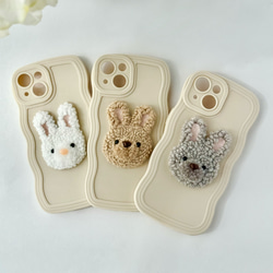 選べるうさぎのスマホグリップ＊ウェーブケース 1枚目の画像