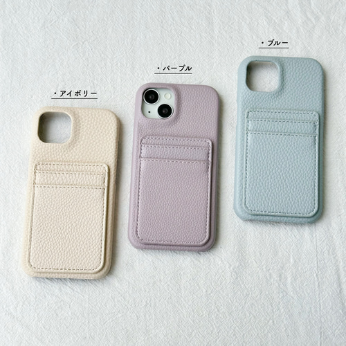 くすみカラー iPhone 17 16 15 14 13 12 11 ケース カード収納2枚
