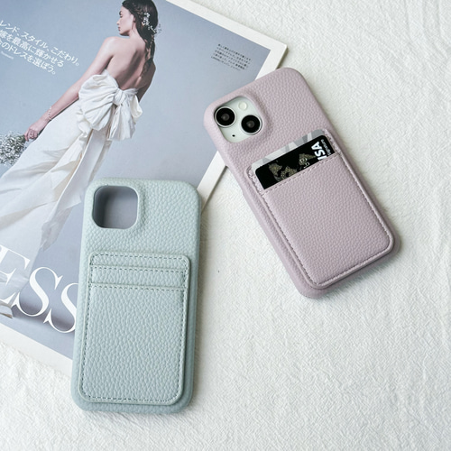 シンプル iPhoneケース くすみカラー iPhone 17 16 15 14 13 12 11 ケース カード収納2枚