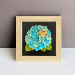 複製画］和紙ちぎり絵アートプリント（無料ラッピング付き)『春の花と