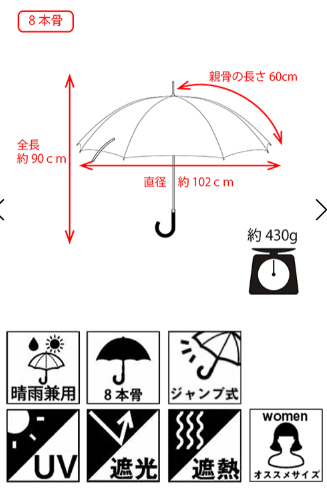 晴雨兼用傘　 雨傘　和薔薇と蜂　60cm