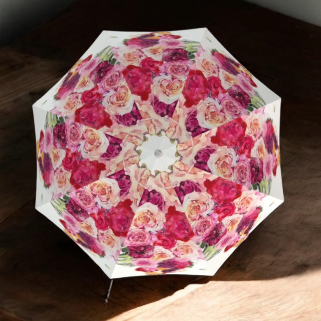 晴雨兼用傘　 雨傘　和薔薇と蜂　60cm