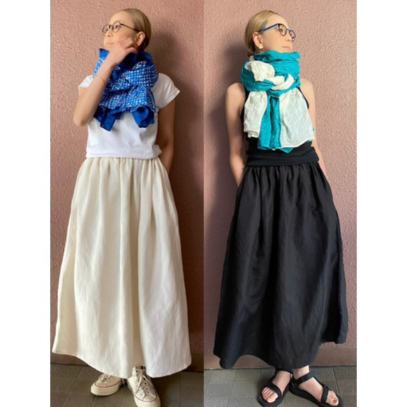 RATA❤️選擇你的長度❤️光滑涼爽❤️即使在夏天也能保持涼爽的整潔裙子❤️獨特的波浪足球材料❤️厚羅紋 第13張的照片